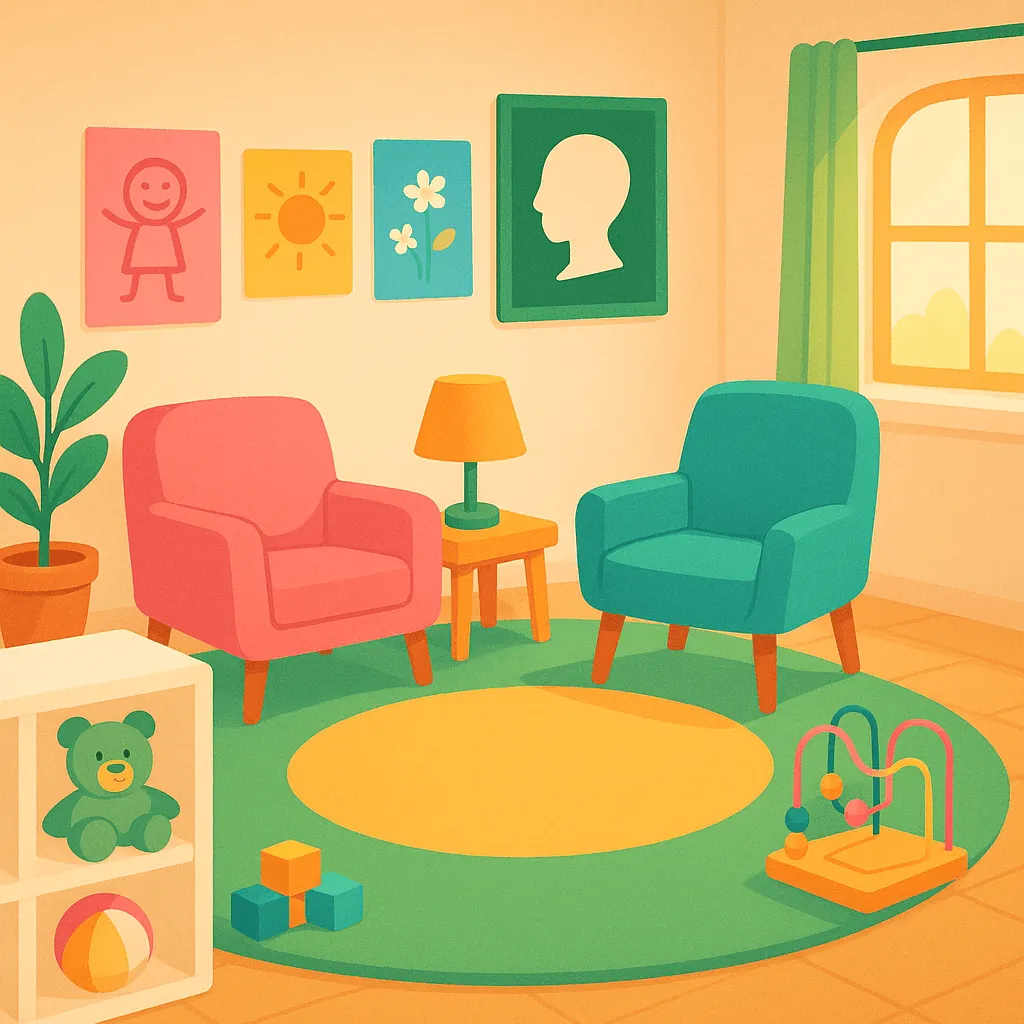 A child psychologist's office with a welcoming, child-friendly environment