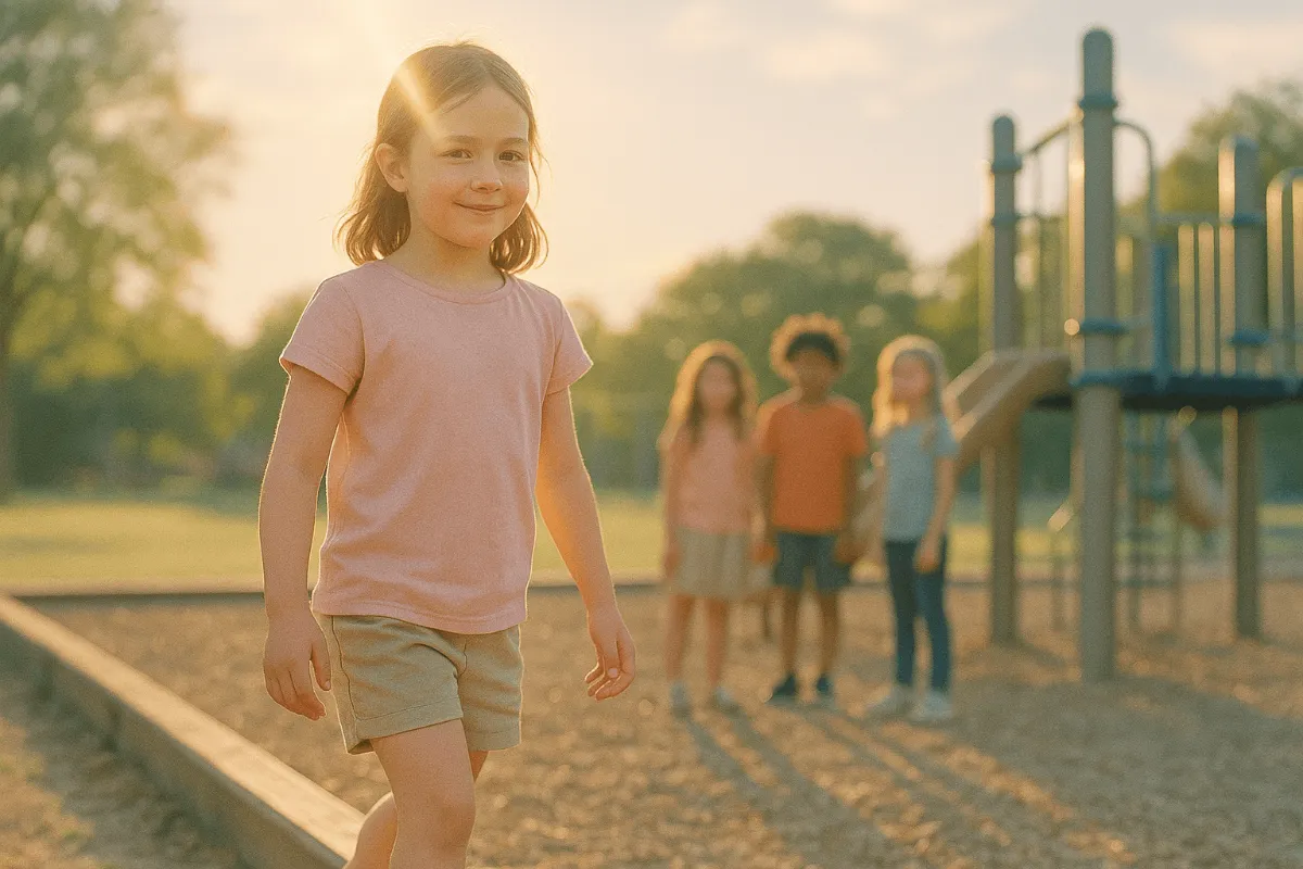 A child confidently smiling at the camera